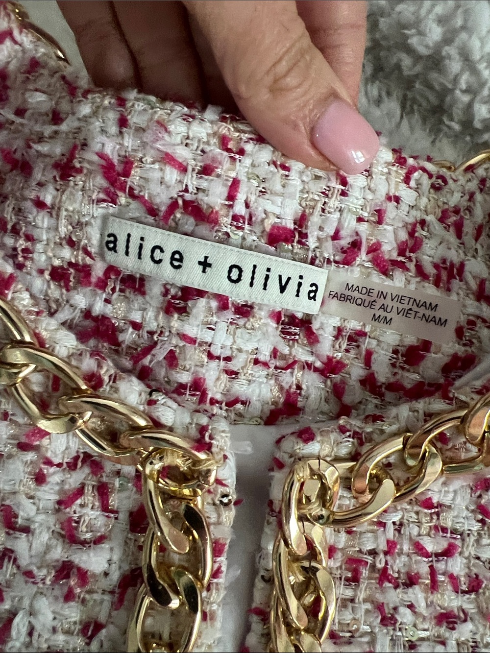 Alice + Olivia Pink and White Tweed Skirt Set - Picture 6 of 9